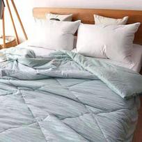 A klasės bambuko medvilnės dryžuotas antklodės užvalkalas, japoniško mezgimo, patalynė vienvietėms/dvigulėms lovoms Single 150x200cm