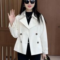 Jacket Foreign Style Loose Short Windbreaker Korean Style Solid Color Long-sleeved Lapel Fashion Top L balta