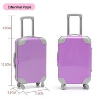 Mini Solid Color Trolley Case: Large-Capacity Storage for Cosmetics and False Eyelashes with Universal Wheels šviesiai violetinė spalva