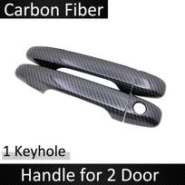For Toyota iQ AJ10 10 Car stickers Front Real Door Handle Chrome Carbon Cover 2008 2009 2010 2011 2012 2013 2014~2015 Right Left Carbon no button
