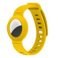 Case for Apple AirTag Silicone Strap Air Tag Anti-lost Bracelet Protective Cover for Kids Children Tracker Locator Watch Band geltona
