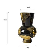 Ceramic Vase Irregular Gold Foil Patterns Flower Vase Ceramic Handicrafts Flowerpot Terrarium Home Decoration Accessories