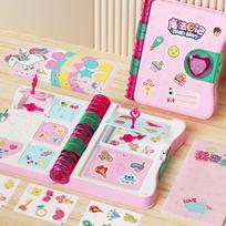 Prinss Girls Diary Toy With Lock Keys Pencil Sharpener Eraser Sticker Education Supplies Toy Gift for Kid Girl 3 14 years