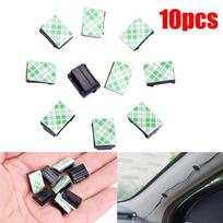 50 vnt Vielos laido kabelio spaustukas Automobilinio kabelio plokščias laikiklis Kaklaraiščio spaustukai Fiksatorius Organizatoriaus nuleidžiamas lipnus spaustukas 10 Pcs juoda