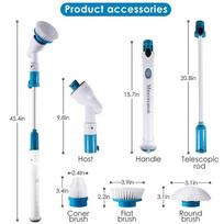 Elektrinis valymo šepetėlis vandeniui atsparus valiklis belaidis įkrovimas Clean Vonios kambario virtuvės valymo įrankių rinkinys UK Plug white