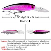 PRO BEROS 9cm/7.28g Minnow Kieto plastiko bioninis žvejybinis masalas - Modelis DXM006