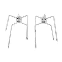 2Pcs Rotisserie Meat Forks, Stainless Steel Grill Rotisserie Spit Rod Forks with 4 Claws for Roasted Chicken Lamb Steak Electric BBQ Fork Accessories