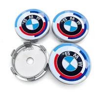 4 vnt. 60 mm automobilio ratlankio centrinis dangtelis, ratlankio apdaila, emblemos lipdukai BMW 50-mečiui E46 E39 E90 E60 E36 F30 F10 E34 E30 F20 M3 M4 M5 X5 X6