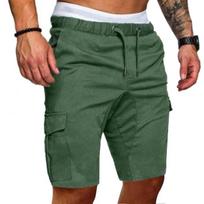 Men's Summer Casual Elastic Drawstring Baggy Shorts XXXL armijos žalia spalva