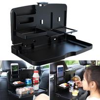 Multifunctional Car Seat Back Folding Meal Tray With Cup Holder Mobile Phone Holder And Coffee Stand Travel Storage Box For Auto Interior juoda