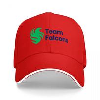 Team Falcons Logo Baseball Cap Black with Green and Blue Embroidery Adjustable Fit for Fans and Sports Enthusiasts Adjustable