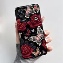 For Nubia Z70 Ultra NX733J NX736J Phone Case Fashion Butterfly Flowers Black Soft TPU Cover For ZTE Nubia Z 70 Z70S Ultra Casing ZTE nubia Z70 Ultra