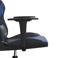 Gaming Chair with Massage Function Black and Blue Artificial Leather