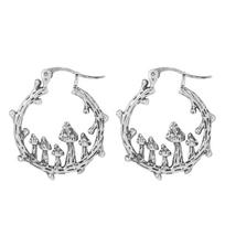 Bohemia Retro Big Circle Simulation Mushroom Dangle Earrings Exaggerated Personality Ear Rings for Women Jewelry Accessory Gifts