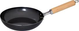 Wahei Freiz Black Iron Frying Pan 22cm Compatible Wooden Handle Made in Japan Selected Materials Tsubame-Sanjo IH/Gas GR-9747 juoda