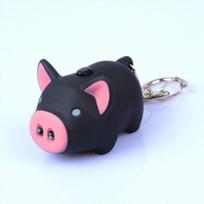 Lovely Pig Shape Mini Torch LED Key Chains Key Holder Key Ring Flashlight