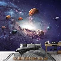 Planetos Nuimamas Sienų Lipdukas Saulės Sistema Dideli Tapetai Svetainei Valgomajam Miegamajam Sienų Lipdukas 200 cm(W) x 140 cm(H) gray