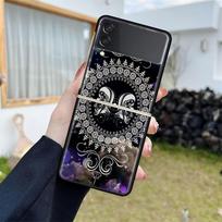 Luxury Case For Samsung Galaxy Z Flip 4 3 5G Black PC Hard Phone Cases Fashion Back Cover ZFlip Funda Mandala 12 Constellations Samsung Z Flip 4 5G
