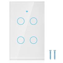 WiFi jutiklinio ekrano jungiklis, vienas ratukas, 4 krypčių AC  (Baltas ) balta