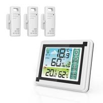 Weather station, wireless hygrometer, temperature and humidity monitor touchscreen. balta