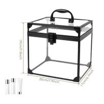 Toiletry Train Case Travel Makeup Tools Storage Organizer Crown Box Clear Cosmetic Case with Latches Handle Acrylic Display Case