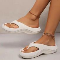 Women's Thick Platform Thong Sandals Cloud Cushion Comfort Flip Flops Slippers 36 balta