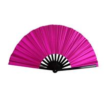 Silver Backing Coated 10 Inch Plastic Fan for Dance and Martial Art Producing Sound and Shimmering Effects rožinė raudona spalva