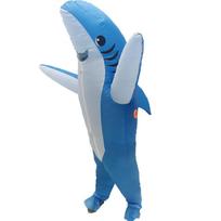 Smagus ir jaudinantis pripučiamas Helovino kostiumas suaugusiems: Kalėdų Senelis, Sniego Senis, Meduolinis žmogutis Shark gray