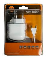 Cmx adapteris universalus USB telefono įkroviklis 2 prievadai (24V/2.5A) 2xUSB-A, USB-Mini, USB-Micro, Baltas