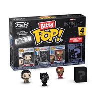 Figūrėlių rinkinys Funko Bitty POP! Marvel Begalybės saga Geležinis žmogus, Juodoji pantera, Lokis (4 vnt.)