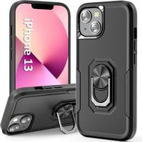 Telefono apsauginis dėklas, juodas, skirtas Apple iPhone 13 Pro Max, magnetinis, su žiedu