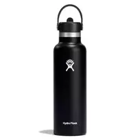 Hydro Flask Standard Mouth Flex Straw Cap Water Bottle 21 oz (620 ml) Black
