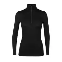 Icebreaker Merino 200 Oasis LS Half Zip Women's Thermal Base Layer Top Black