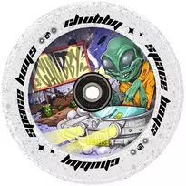 Chubby SpaceBoys Purple-Black Glitter 110mm paspirtuko ratas