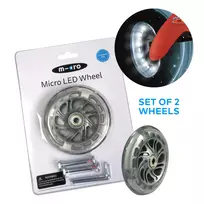 Micro Maxi Scooter Ratukai su LED Šviesomis – 120mm PU Ratukai, ABEC 9 Guoliai, Daugiaspalviai, 2 vnt. Rinkinys