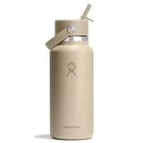 Hydro Flask Wide Mouth 32 oz Flex Straw Cap Vacuum Insulated Stainless Steel Water Bottle - Oat