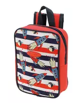 Micro Lunch Bag Rocket - Izoliuotas vaikų pietų krepšys su raketos dizainu, 3L talpa, mėlyna/raudona/balta