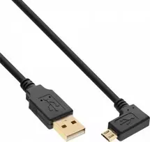 InLine Micro-USB 2.0 laidas, USB-A kištukas į Micro-B kištuką kampu, paauksuoti kontaktai, 0,5 m