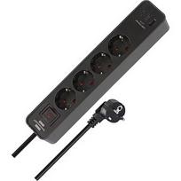 Brennenstuhl Ecolor 4-way power strip with 2x USB-C, 1x USB-A (black/anthracite, 1.5 meter cable, with safety switch) 1153240216