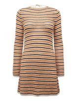 Monki - Knitted Open-Back Dress - Trumpa suknelė - Oranžinė