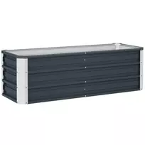 Plieninė pakelta sodo lysvė su pirštinėmis - pilka 125 x 47 x 40 cm
