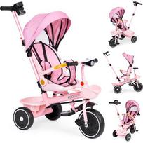 Triratukas vežimėlis 2in1 su pasukama sėdyne, sulankstomas su stogeliu, rožinis - ECOTOYS