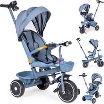 Triratukas 2in1 vežimėlis su pasukama sėdyne, sulankstomas su stogeliu, mėlynas - ECOTOYS