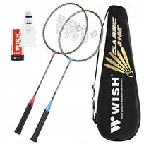 Badmintono rinkinys WISH: 2 raketės, 3 nailoniniai kamuoliukai, dėklas