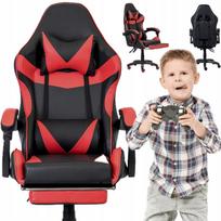 Žaidimų kėdė, dirbtinės odos, raudona, su pasukamu mechanizmu