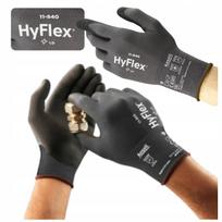 Darbo pirštinės Ansell HyFlex, nitrilinės, juodos, dydis 9, be pudros