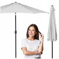 Sodo skėtis 300 cm, sulankstomas, pilkas, su rankenėle