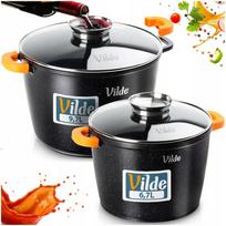 Puodų rinkinys VILDE GRANITe 24 cm ir 28 cm, tinka dujinėms ir indukcinėms viryklėms