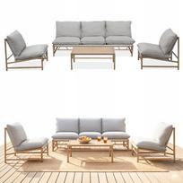 Lauko baldų komplektas MAKANI: sofa, 2 foteliai, stalas terasai ir balkonui
