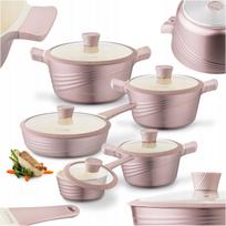 Puodų rinkinys Starke Pro Naturale Rose Gold, 10 dalių, tinka indukcinei, keraminei, dujinėms viryklėms